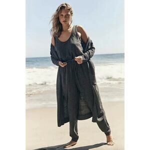 Free People Beach Bicoastal Duster Cardigan/Jumpsuit Set Womens XS Lounge Boho